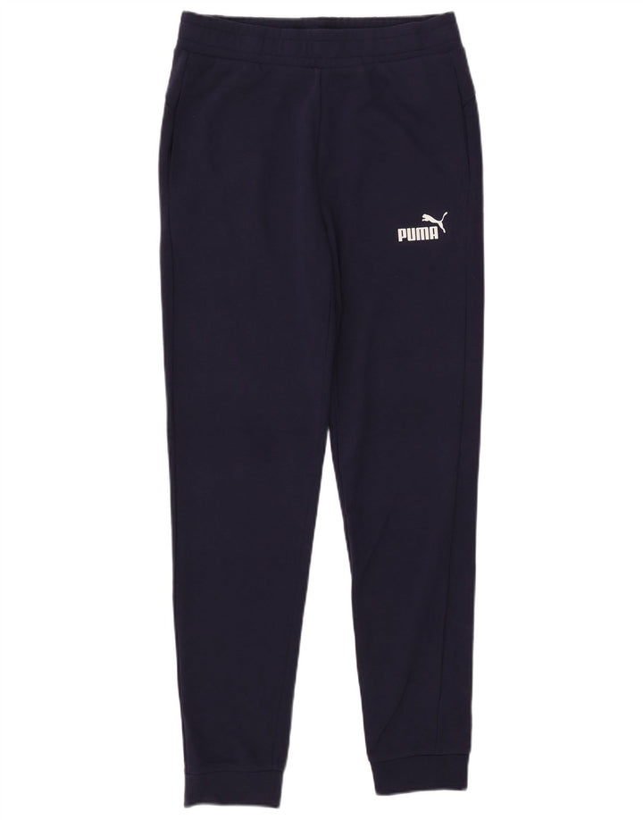 PUMA Pantalones de chándal para mujer Joggers UK 14 Medium Azul marino Algodón