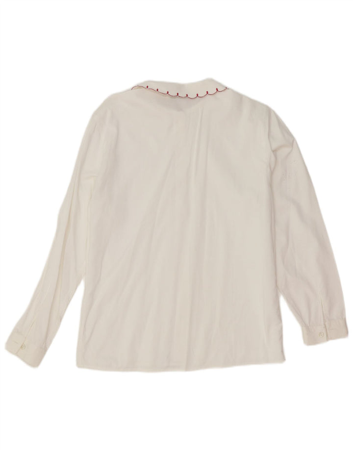 Camisa vintage para mujer IT 46 Algodón blanco grande