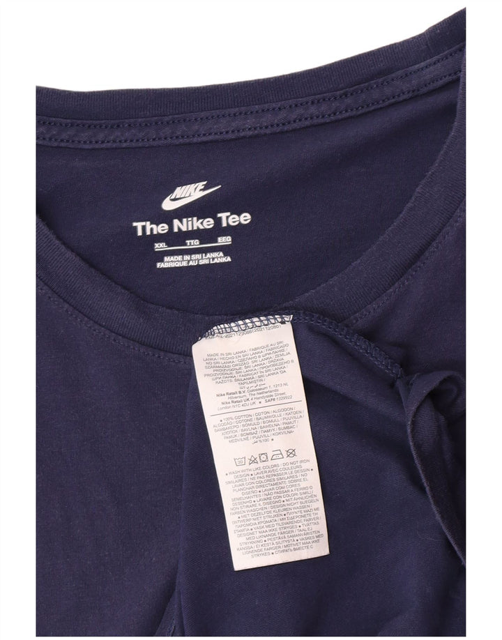 Camiseta Nike Hombre Top 2XL Azul Marino Algodón