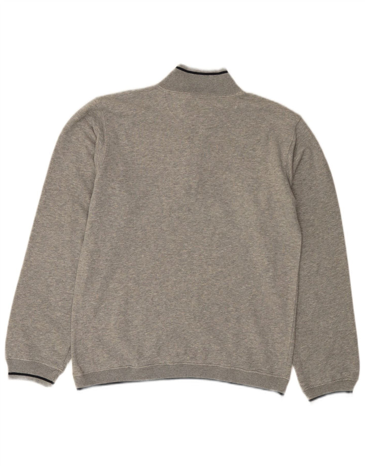 CHAMPION Sudadera con cuello y cremallera gráfica para hombre Jumper Small Grey Cotton