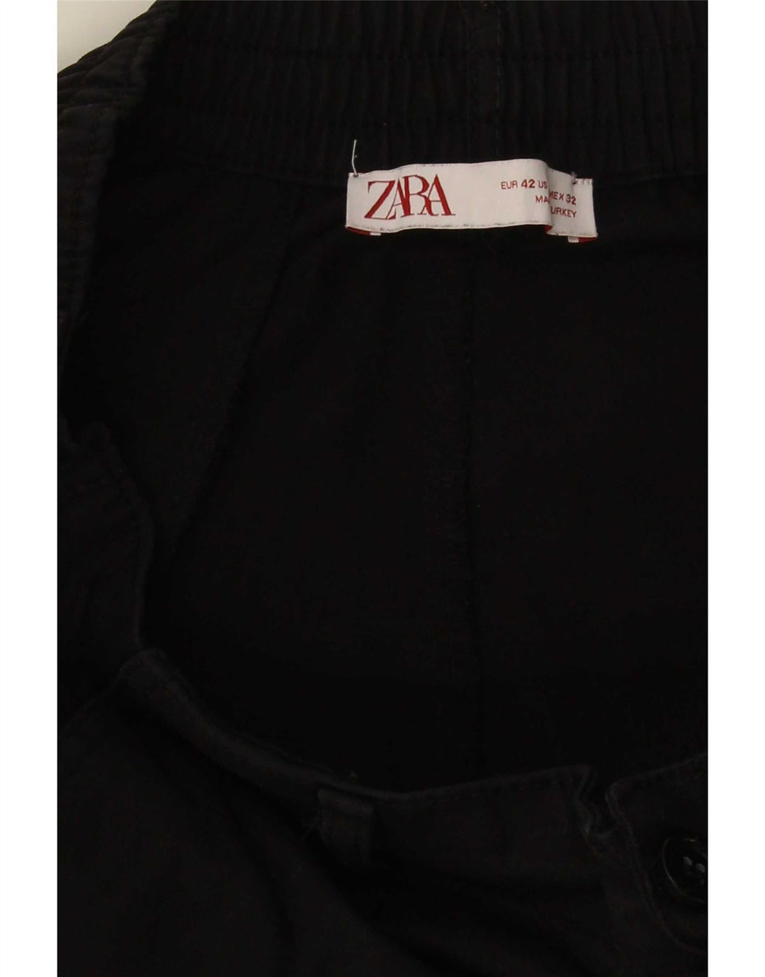 Zara Mens Cargo Shorts EU 42 Grande W32 Negro
