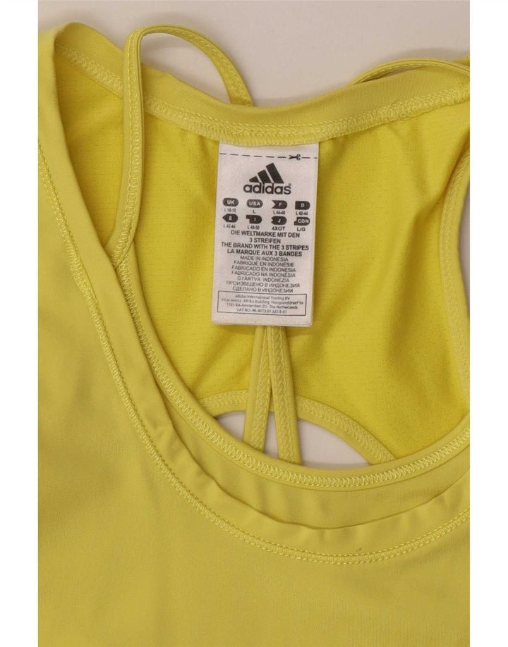 Adidas Mujer Climacool Chaleco Top UK 16/18 Grande Amarillo Poliamida