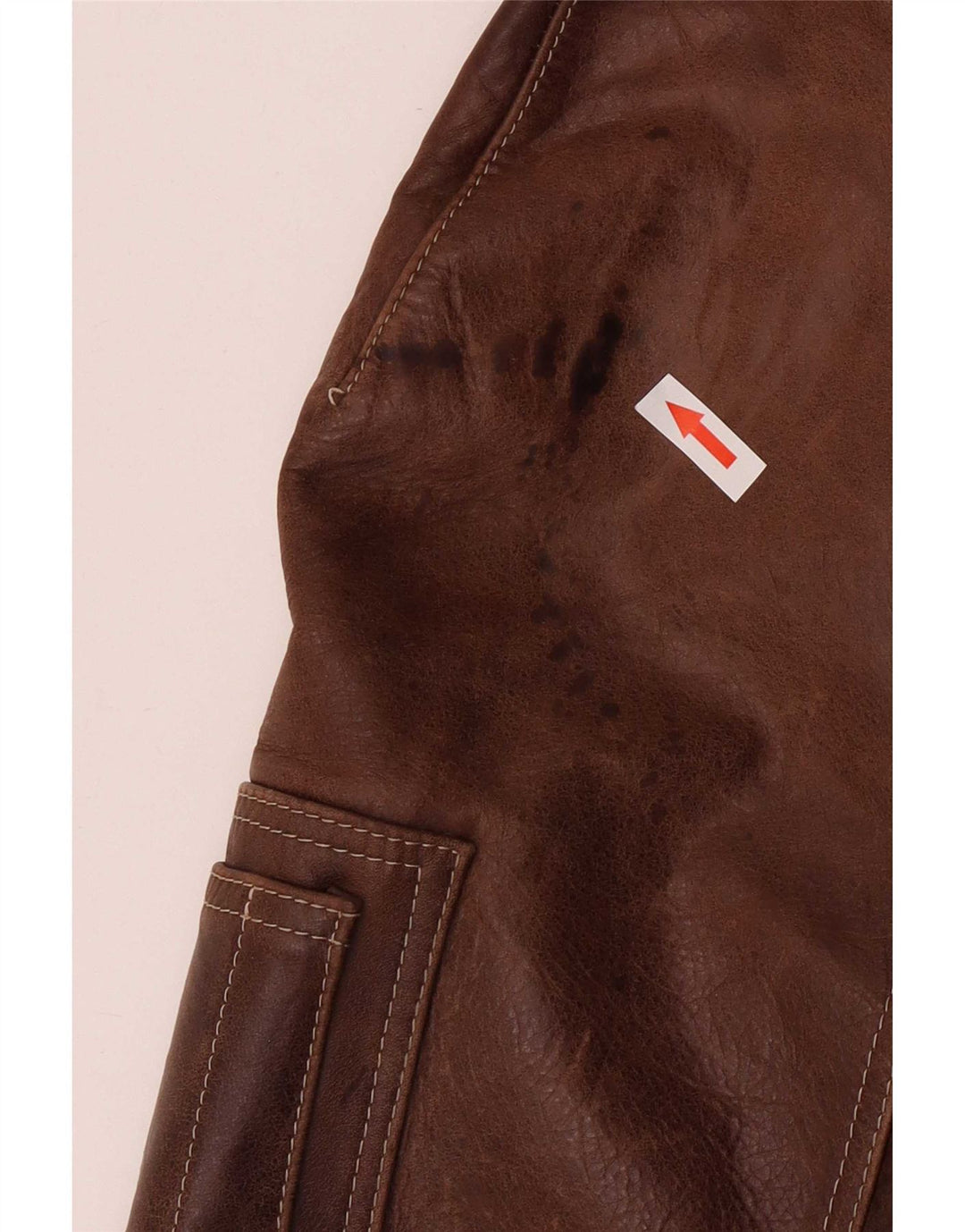Chaqueta bomber de cuero vintage para hombre IT 52 2XL Marrón