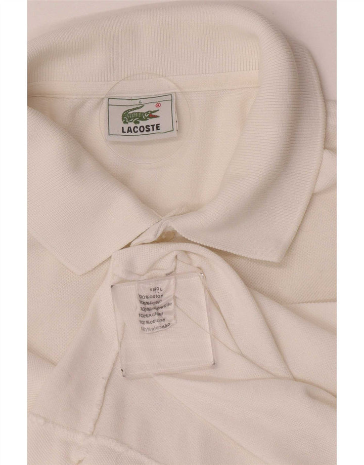 Polo Lacoste para hombre talla 4 mediano algodón blanco