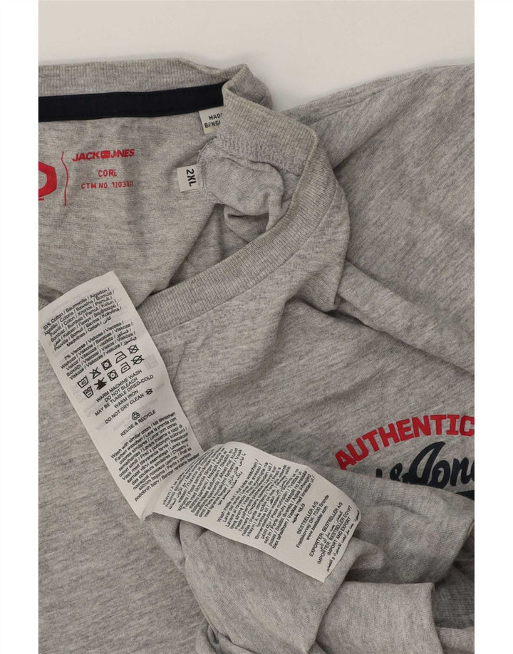 Jack & Jones Camiseta Hombre Top 2XL Gris Algodón