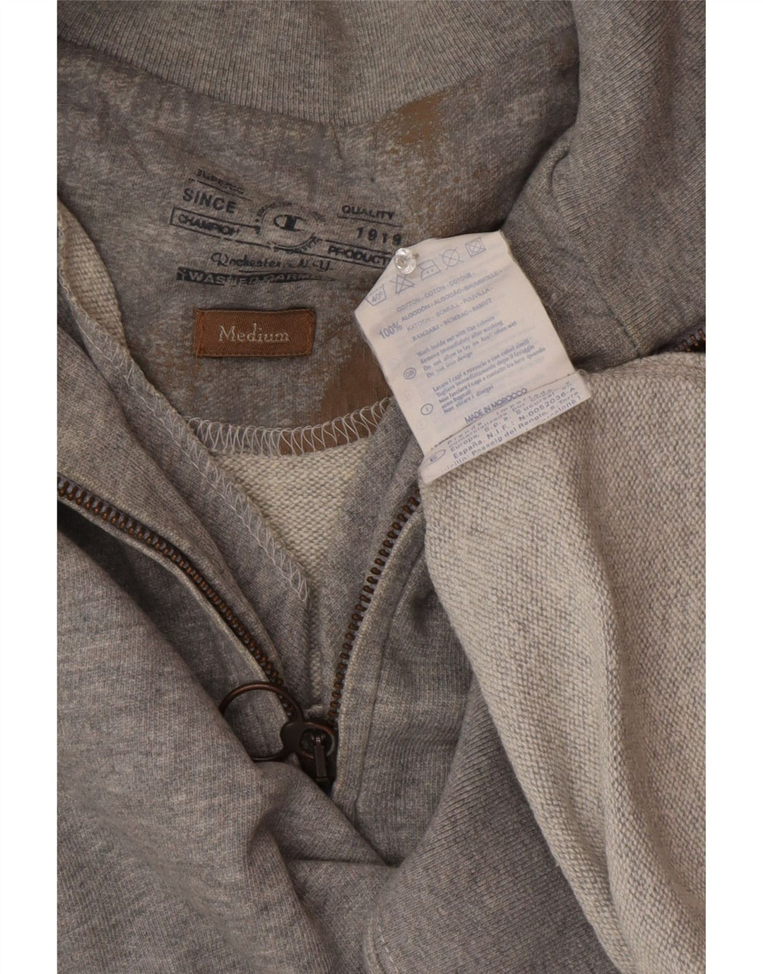 Champion Sudadera Con Cuello Y Cremallera Jumper De Algodón Gris Medio