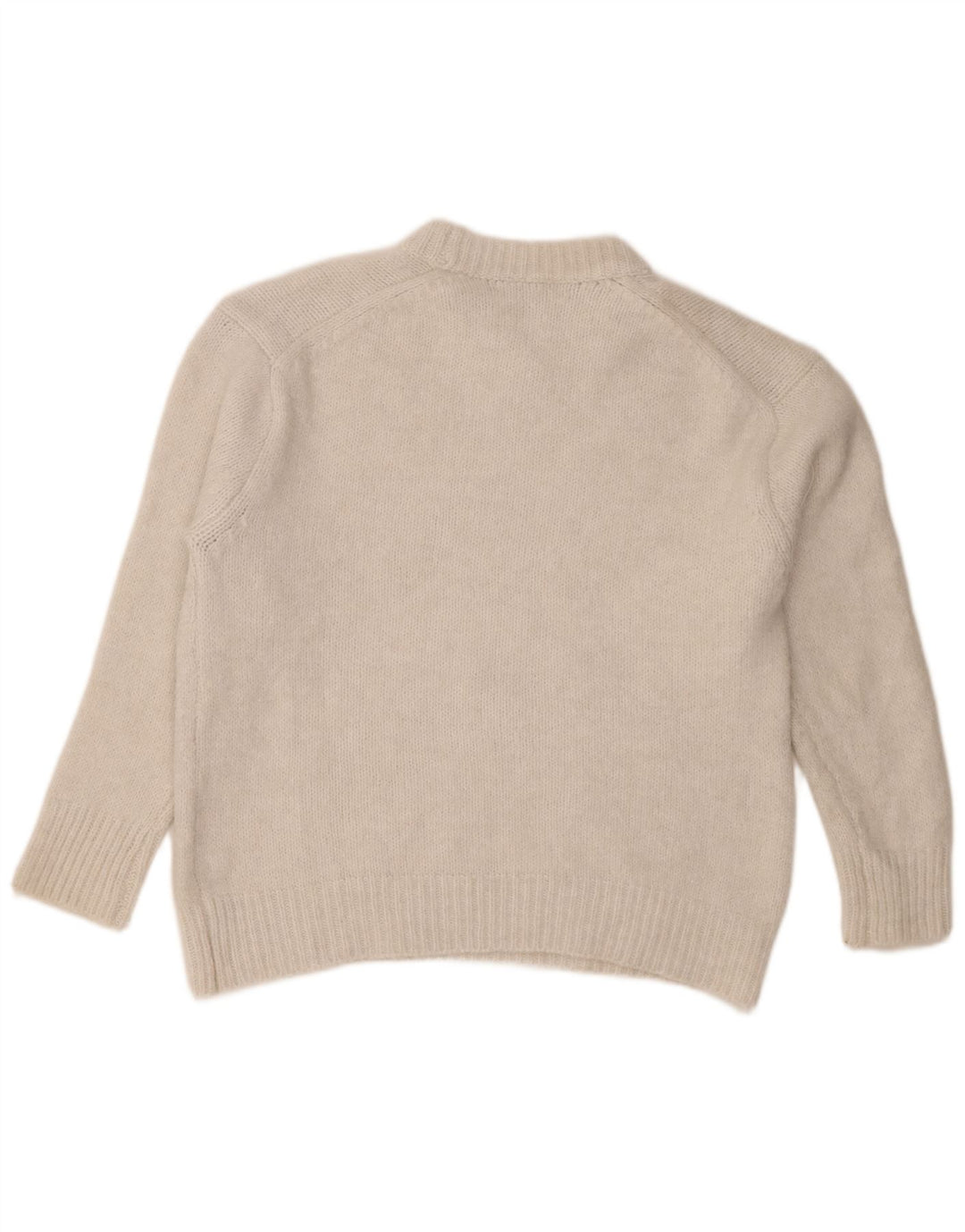 Zara - Jersey extragrande con cuello redondo para mujer, talla 40, poliéster blanco mediano