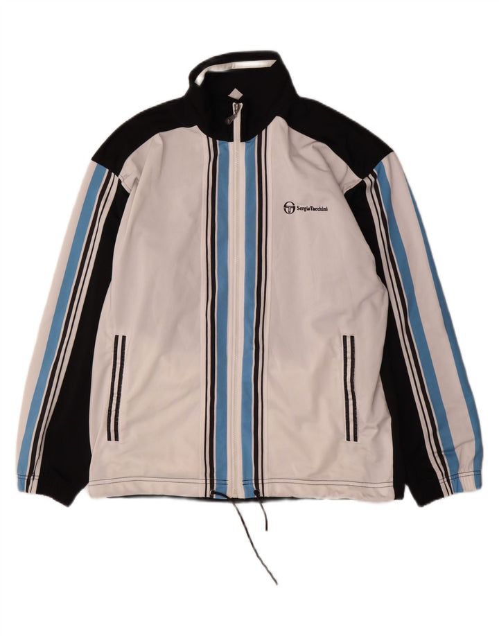 Sergio Tacchini Chaqueta tipo top de chándal para hombre Medium White Colorblock