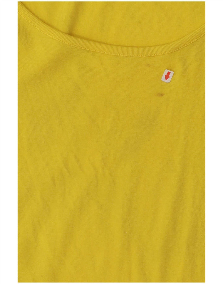 RALPH LAUREN Womens Vest Top UK 12 Medium Yellow Cotton