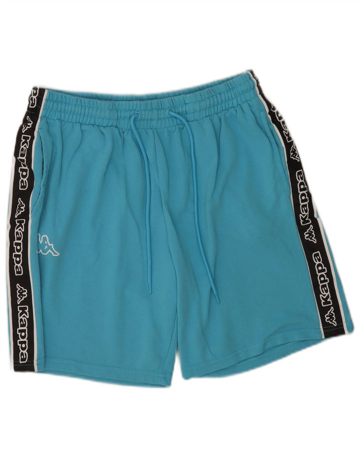 Kappa Hombre Pantalones cortos deportivos con estampado de algodón color block en azul medio