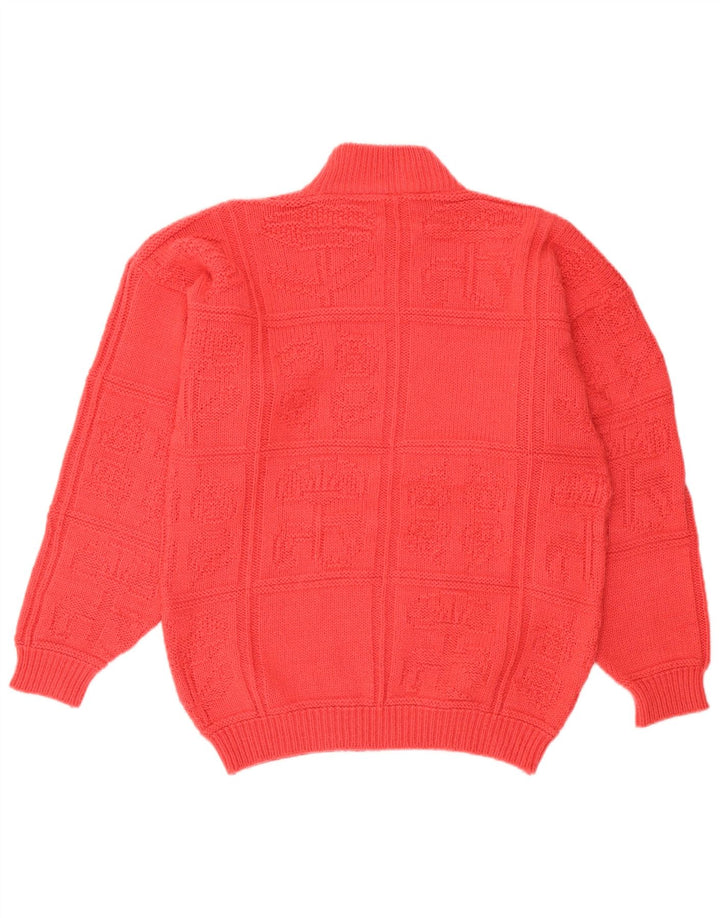 Vintage mujer tortuga cuello jersey suéter Reino Unido 14 rosa grande