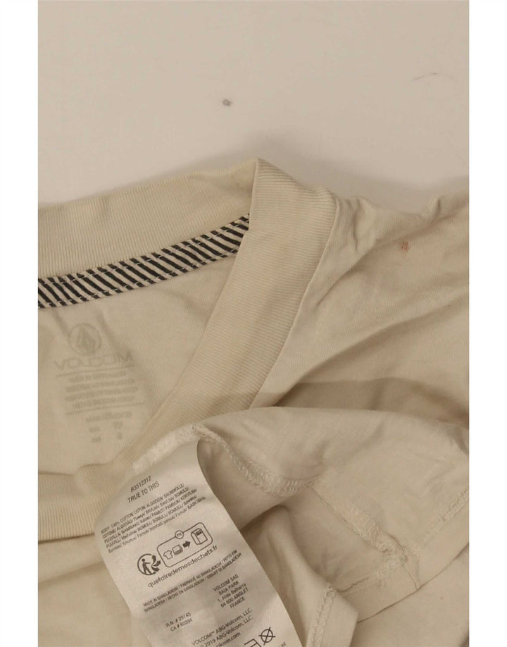 Volcom Camiseta gráfica para hombre Top Small Beige Cotton