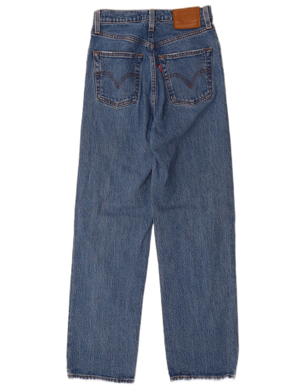 Levi's Mujer Ribcage Vaqueros Rectos De Cintura Alta W24 L29 Algodón Azul