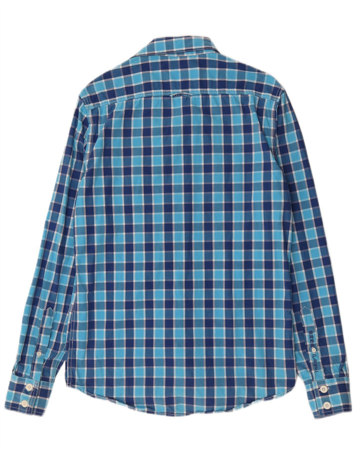 Camisa Superdry para hombre de algodón a cuadros azules grandes