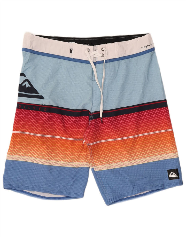 Quiksilver Hombre Bañador Gráfico Bañador Poliéster Rayas Azul Medio