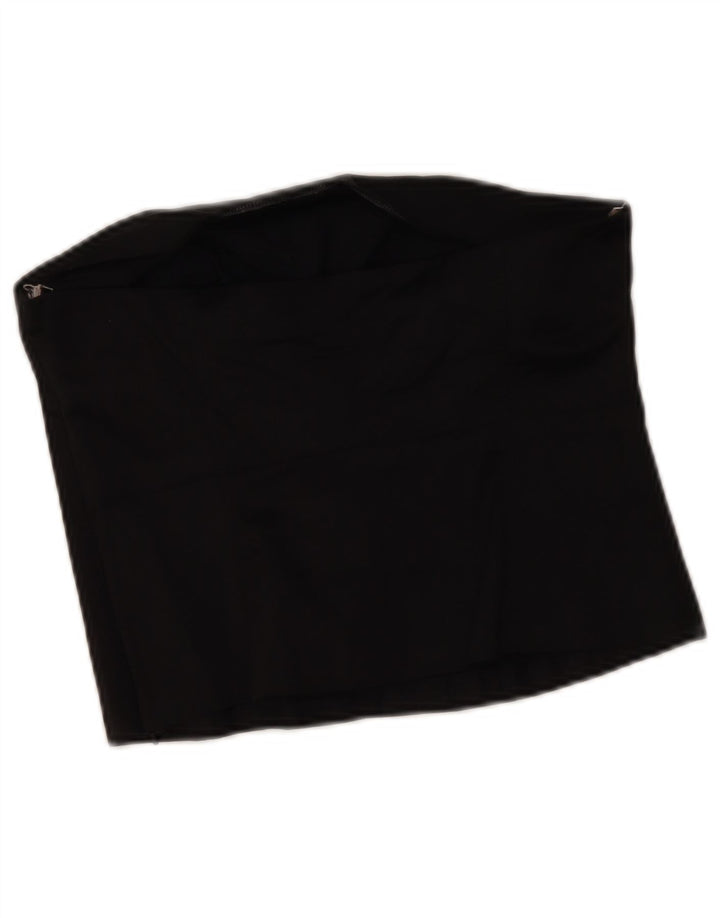 Oasis Top corto sin tirantes para mujer UK 42 Algodón negro mediano