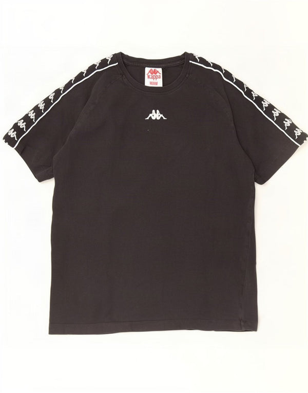 Kappa Hombre Camiseta Gráfica Top Medium Negro Algodón
