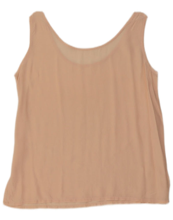 Vintage mujer blusa sin mangas Top Reino Unido 16 seda rosa grande