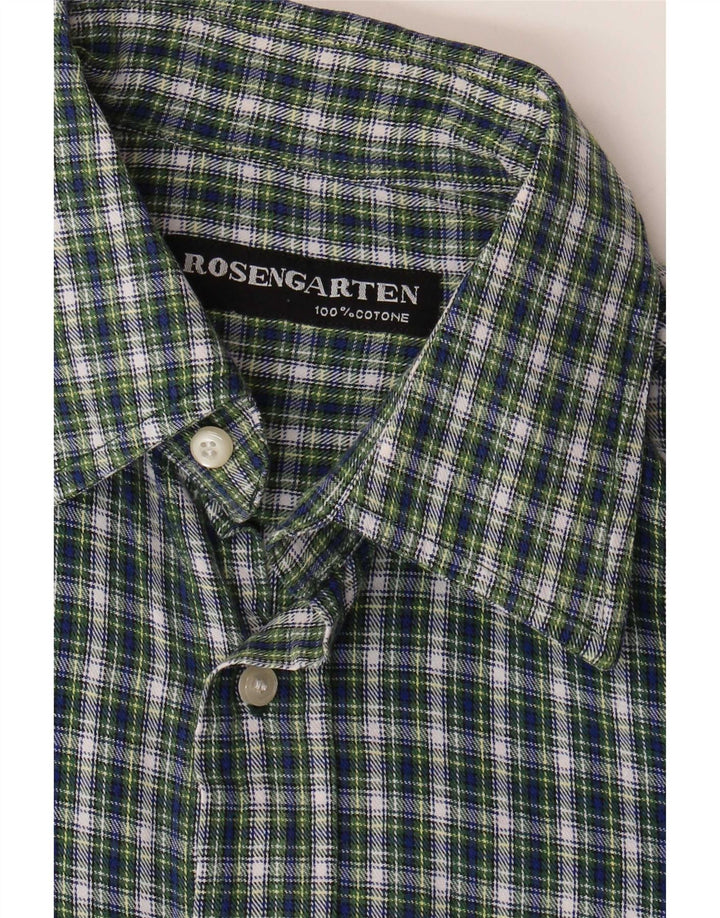 Rosengarten Camisa De Franela De Algodón A Cuadros Verde Medio Hombre