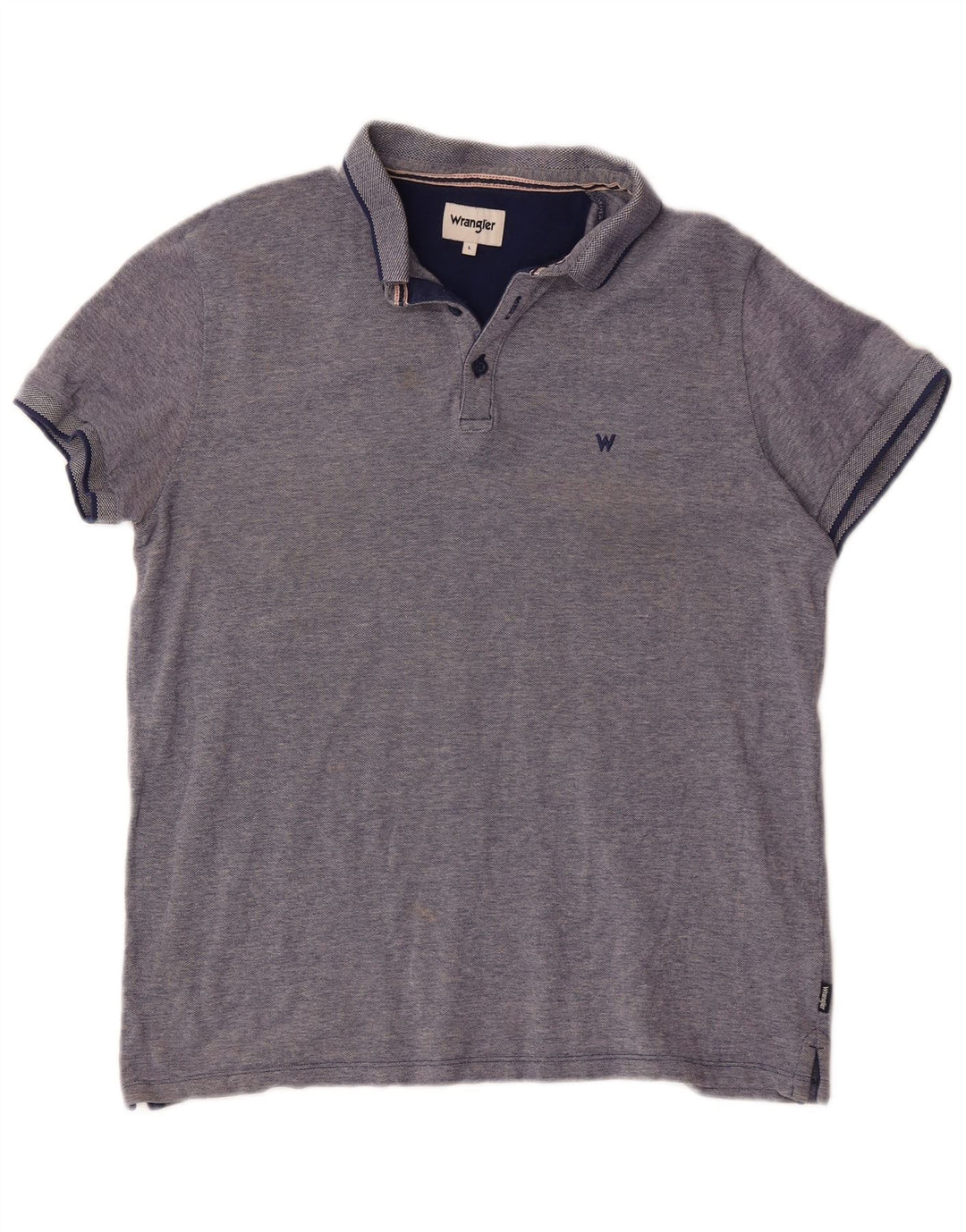 Wrangler Polo para hombre grande de algodón azul marino