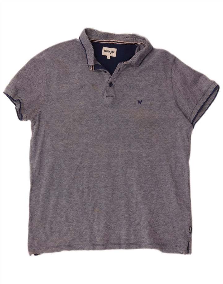 Wrangler Polo para hombre grande de algodón azul marino