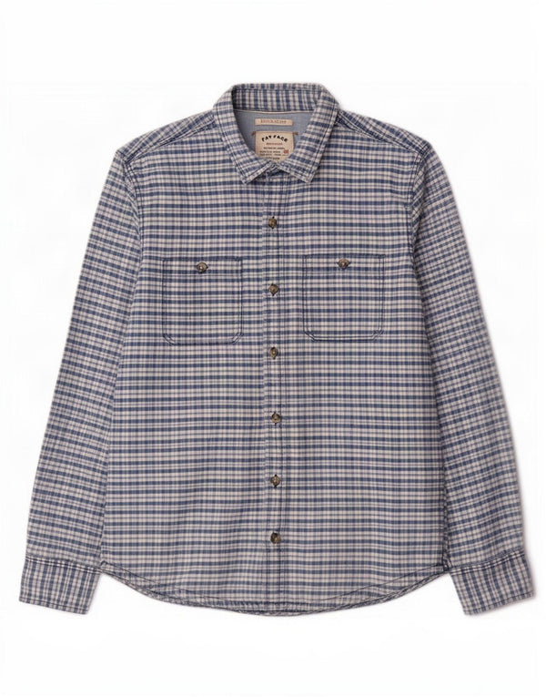 Camisa de corte estándar para hombre de Fat Face de algodón a cuadros en azul pequeño
