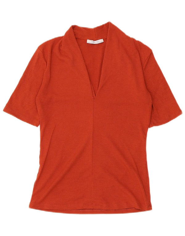 Zara Mujer Blusa Top UK 8 Small Naranja