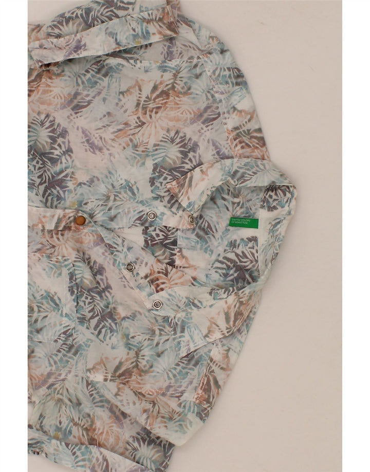 BENETTON Mens Short Sleeve Shirt Small Multicoloured Floral Cotton Vintage Benetton and Second-Hand Benetton from Messina Hembry 