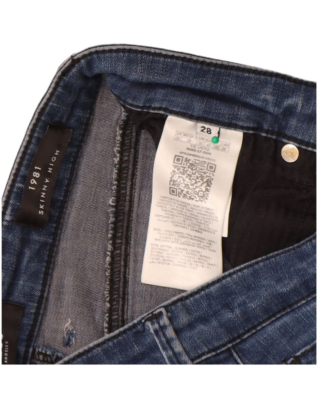 Vaqueros Guess Mujer Skinny W28 L26 Azul Marino Algodón