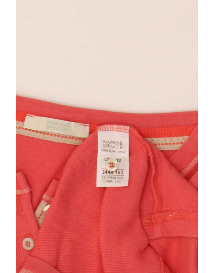Marks & Spencer Top para mujer de manga larga UK 42 Algodón rosa medio