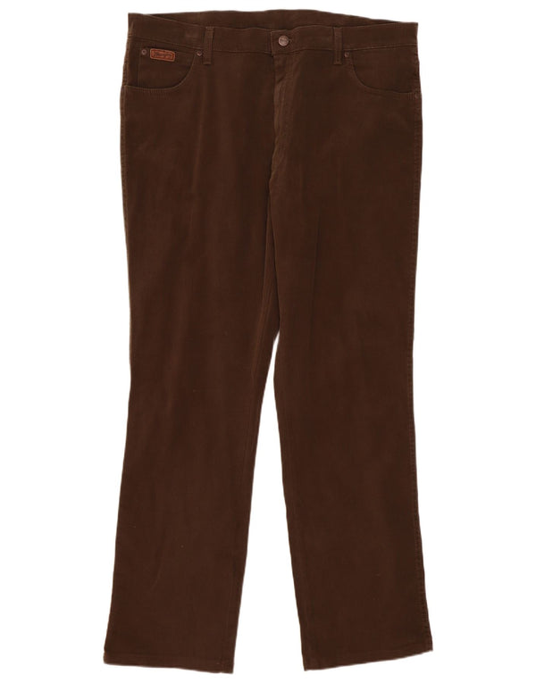 Wrangler Pantalones casuales rectos elásticos Texas para hombre W40 L34 Algodón caqui
