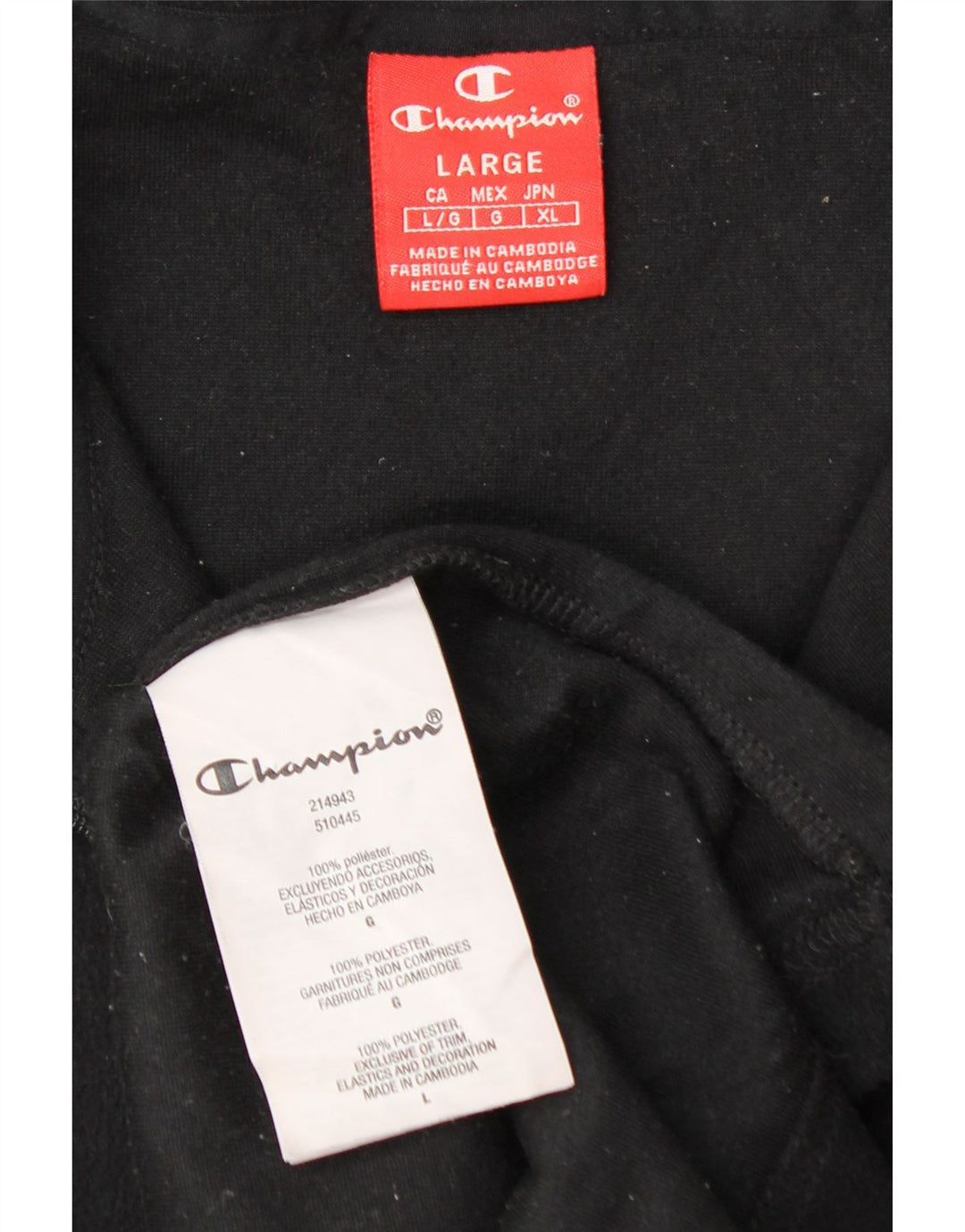 CHAMPION Jersey polar con cuello y cremallera para hombre Poliéster negro grande