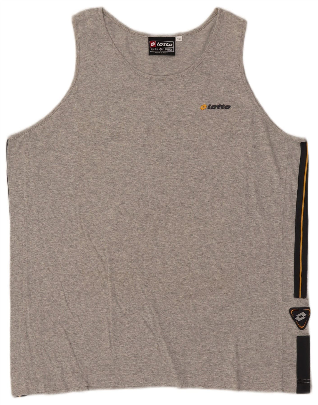 Camiseta sin mangas para hombre Lotto 2XL Algodón gris con bloques de color