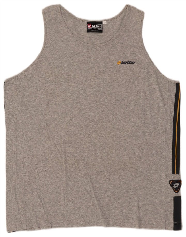 Camiseta sin mangas para hombre Lotto 2XL Algodón gris con bloques de color