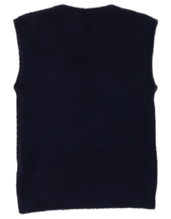 Adidas - Camiseta sin mangas para mujer (talla 40), poliéster a rayas, color azul marino