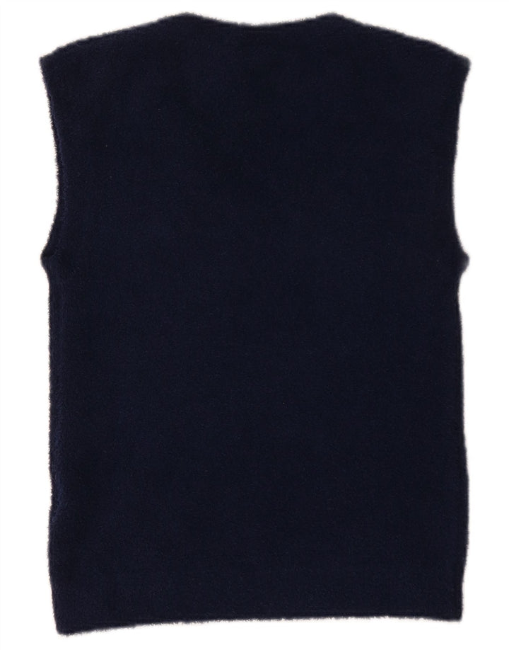 Adidas - Camiseta sin mangas para mujer (talla 40), poliéster a rayas, color azul marino