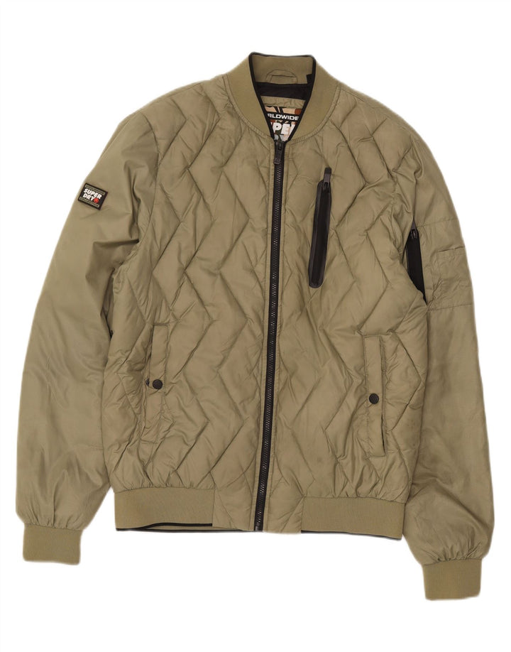 Superdry Chaqueta acolchada para hombre UK 40 Large Caqui Nylon