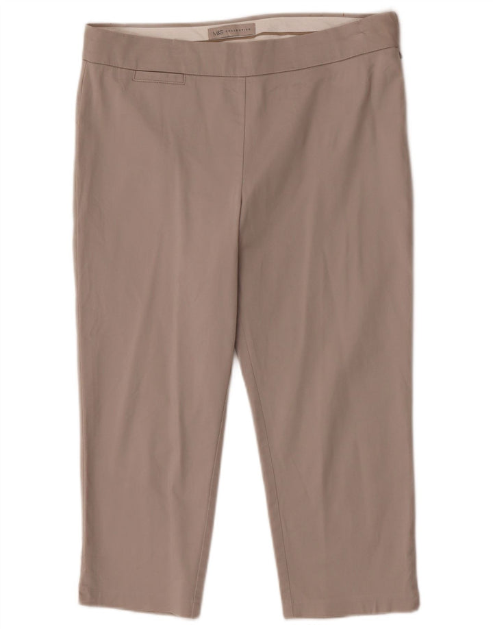 Marks & Spencer Pantalones Capri para Mujer W30 L20 Algodón Beige