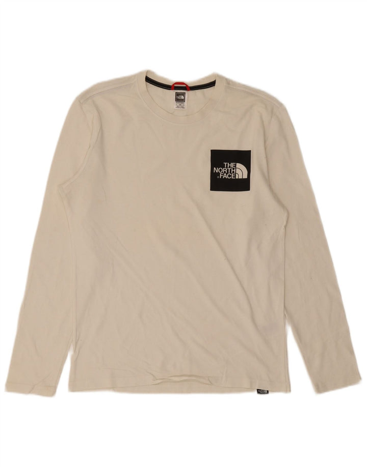 The North Face Hombre Top Manga Larga Pequeño Algodón Blanco
