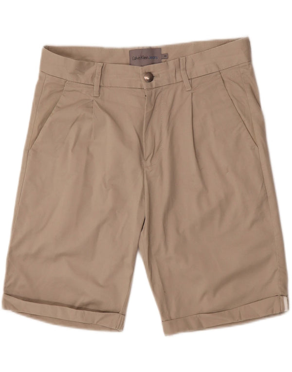 Calvin Klein Pantalones cortos chinos pegados para hombre W30 Beige medio