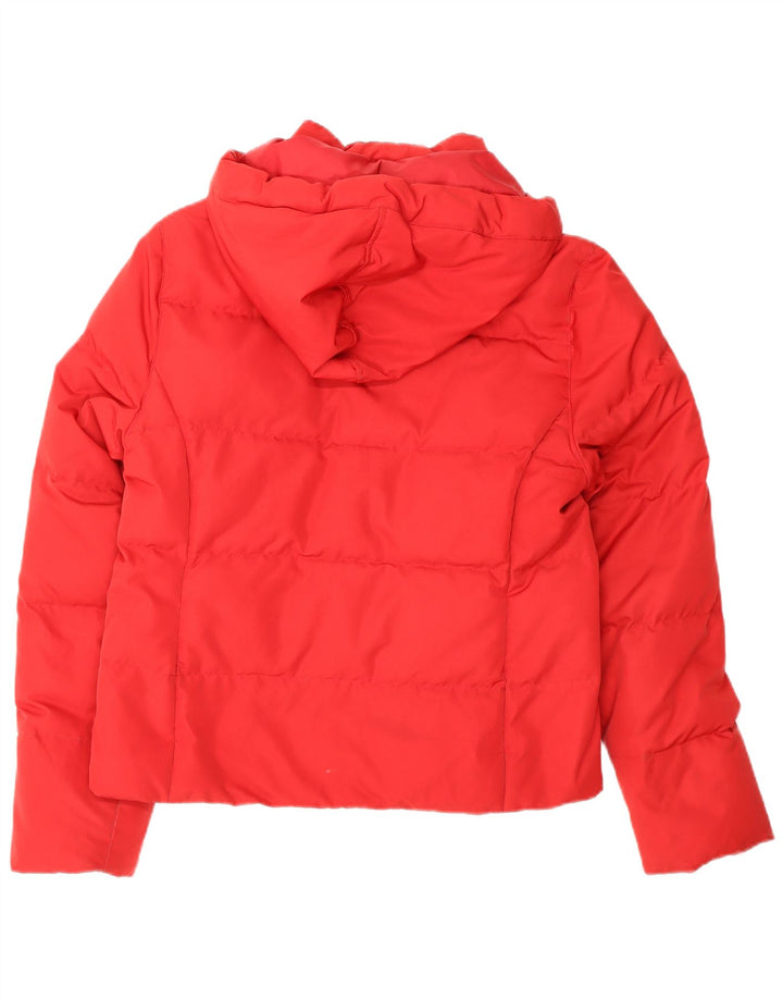 Champion Chaqueta Acolchada Con Capucha Para Mujer UK 44 Poliéster Rojo Mediano