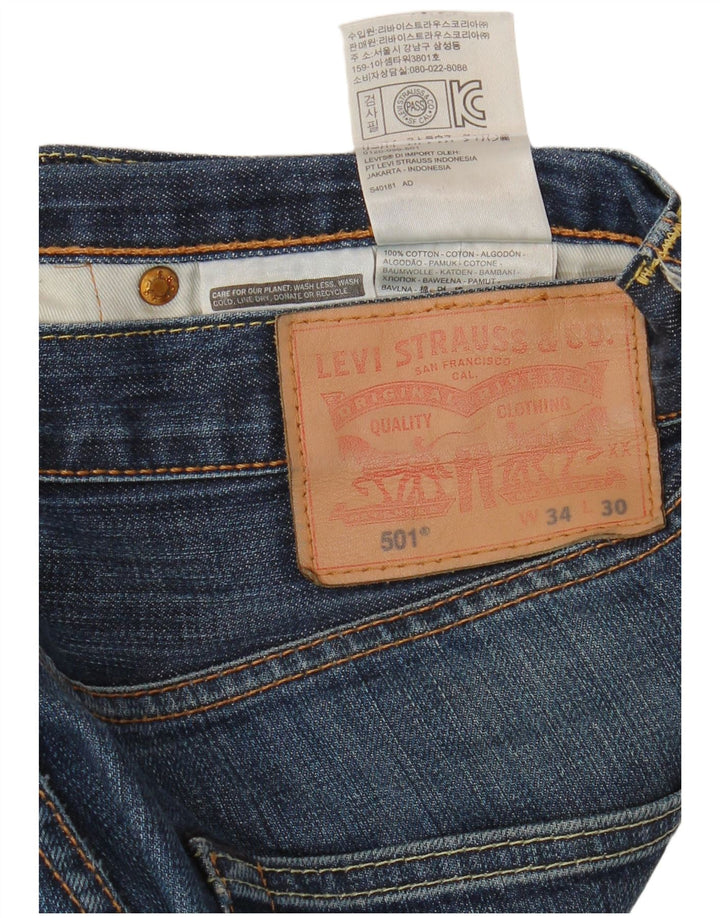 LEVI'S Jeans rectos 501 para hombre W34 L30 Algodón azul