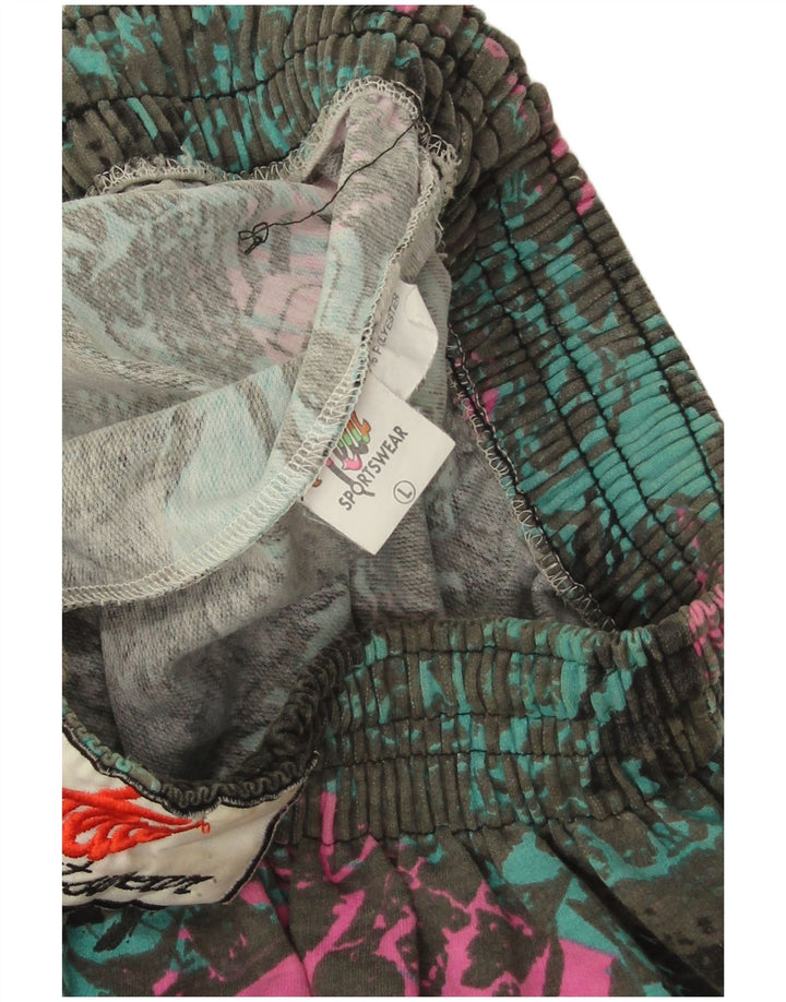 Vintage mujer chándal pantalones Reino Unido 16 grande multicolor retro