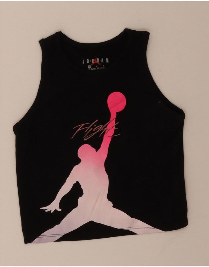 NIKE Top sin mangas con gráfico corto para niñas 10-11 años Mediano Negro