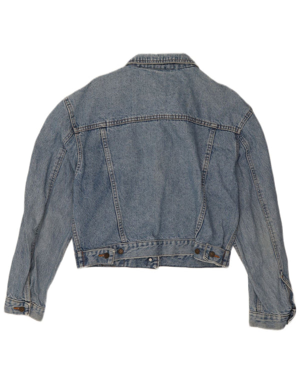 Wampum Chaqueta vaquera corta para mujer UK 46 Algodón azul grande