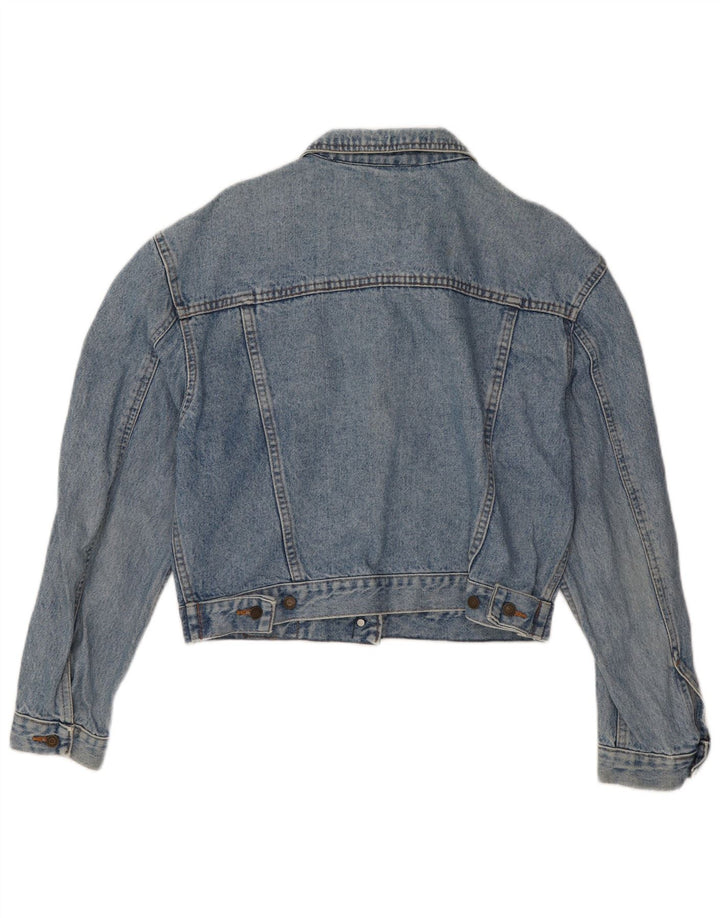 Wampum Chaqueta vaquera corta para mujer UK 46 Algodón azul grande
