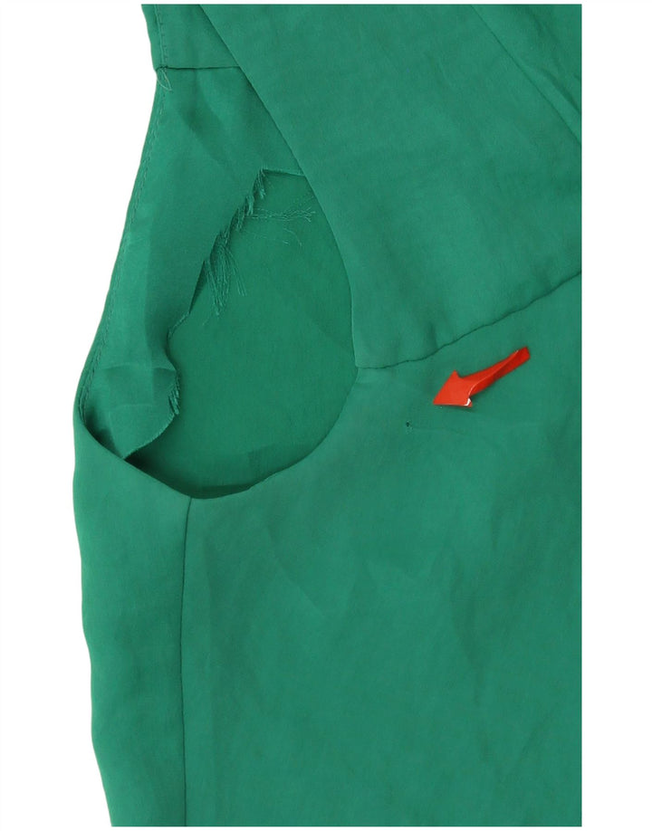 Zara Mujer Vestido Recto Sin Mangas UK 44 Verde Medio