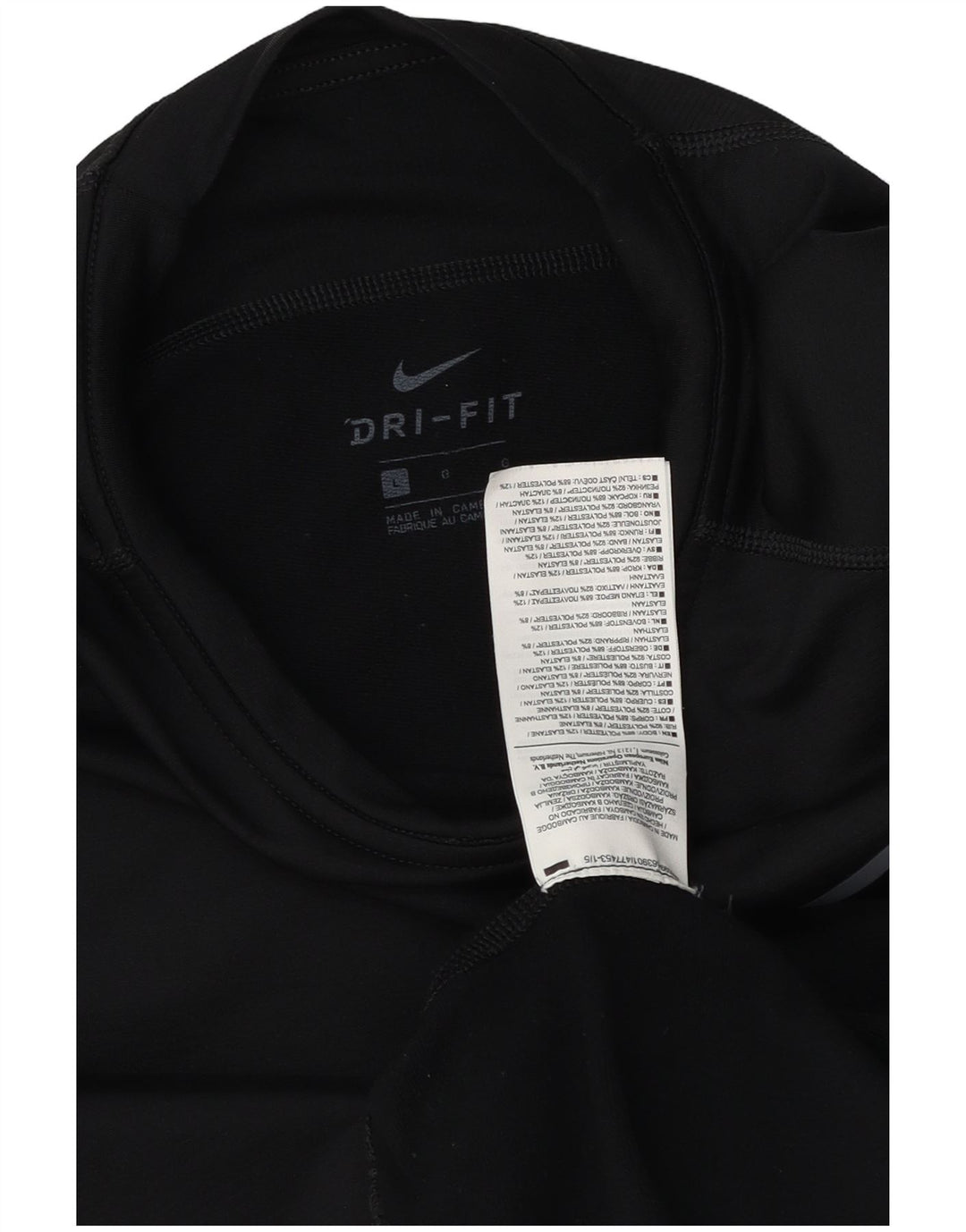 Nike Dri Fit Top manga larga para hombre poliéster negro grande