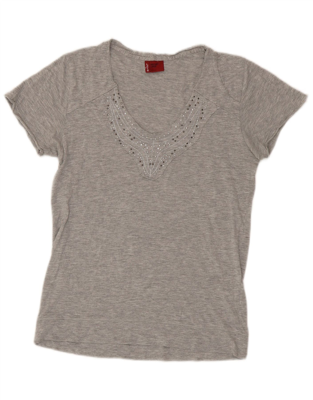 Levi's Camiseta para mujer Top UK 44 Grande Gris Algodón