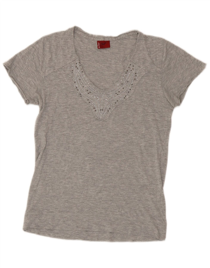Levi's Camiseta para mujer Top UK 44 Grande Gris Algodón